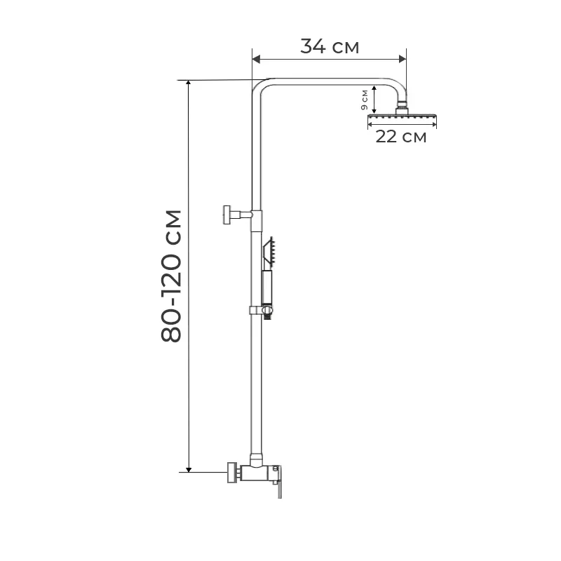 Душова колона зі змішувачем Haiba Opus 003-J (HB0913)