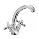 Смеситель для умывальника Haiba Dominox 272 латунный хромированный двухвентильный (HB0942)
