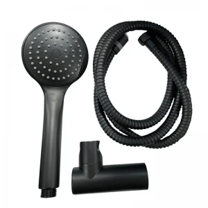 Душовий набір Haiba SET-08 Black матовий з лійкою, шлангом та тримачем (HB3984)