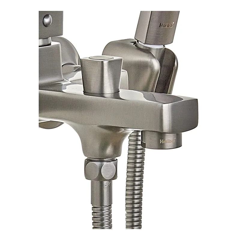 Смеситель для ванной Haiba Kubus 009 Euro Graphite (HB4007)