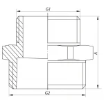 Ниппель редукционный 1/2"х3/4" Koer KF.N0608 (KF0034)