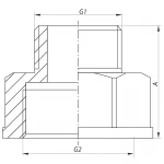 Переходник (коннектор) 1-1/2"x2" Koer KF.A1620 (KF0059)