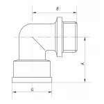 Угол 3/4'' НВ Koer KF.L08MF (KF0076)