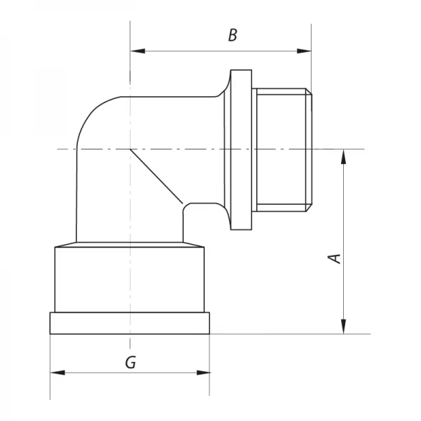 Угол 3/4'' НВ Koer KF.L08MF (KF0076)