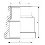 Муфта редукційна 1/2"х1" (хром) Koer KF.C0610.chr (KF0119)