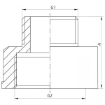 Переходник (коннектор) 3/8"х1/2" (хром) Koer KF.A0406.CHR (KF0137)