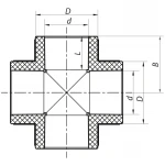 Крестовина 20 PPR Koer K0025.PRO (KP0031)