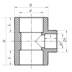Трійник редукційний 32x25x32 PPR Koer K0043.PRO (KP0052)