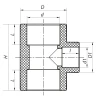 Тройник редукционный 50x32x50 PPR Koer K0049.PRO (KP0058)