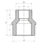 Муфта редукционная НB 32x25 PPR Koer K0058.PRO (KP0068)