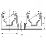 Подвійне кріплення для PPR труби 25 KOER K0081.PRO (KP0097)