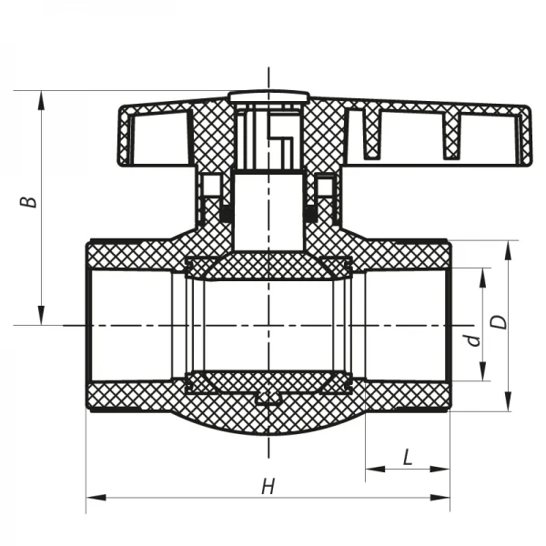 Кран шаровый PPR КШ для хол. воды 32 (Koer K0084.PRO) (KP0101)