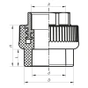 Муфта ВР 40x1.1/4F PPR Koer K0091.PRO (KP0109)