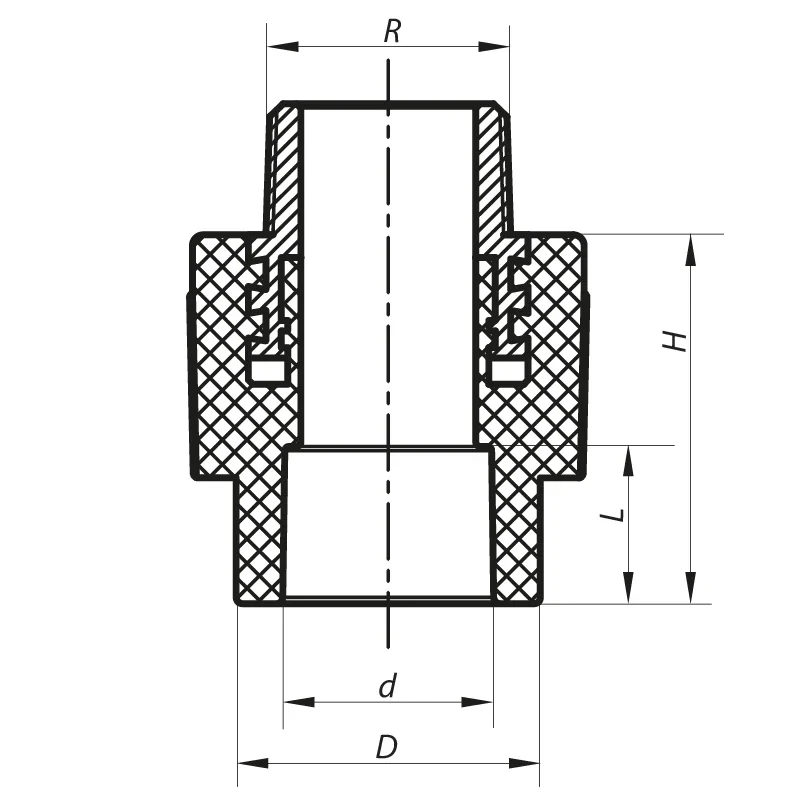 Муфта НР 25x3/4M PPR Koer K0097.PRO (KP0116)