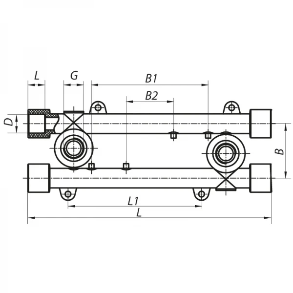 Планка монтажна прохідна 20x1 / 2F Koer K0128.PRO (KP0154)