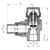 Кран термостатический угловой PPR 25x3/4 Koer K0150.PRO (KP0190)