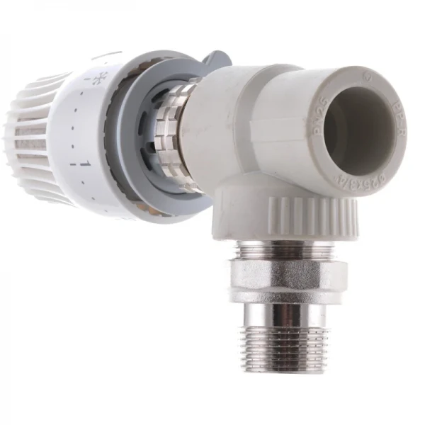 Кран термостатический с термоголовкой угловой 25x3/4 PPR Koer K0154.PRO (KP0196)