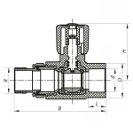 Кран радіаторний 25x3/4 прямий PPR Koer K0160.PRO (KP0205)