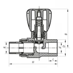 Вентиль радіаторний прямий PPR 25x3/4 (Koer K0166.PRO) (KP0214)
