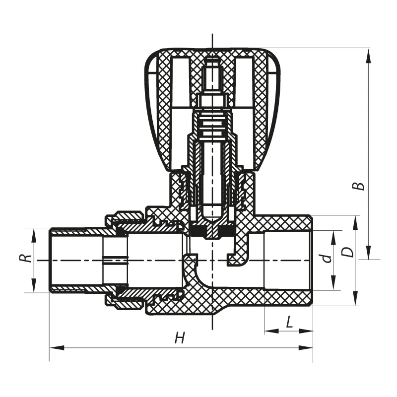 Вентиль радиаторный прямой PPR 25x3/4 (Koer K0166.PRO) (KP0214)