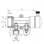 Коллектор 2-way с шаровыми кранами (40x20) PPR Koer K0169.PRO (KP0219)
