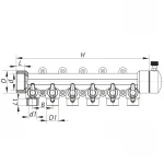 Коллектор 6-way с шаровыми кранами (40x20) PPR Koer K0173.PRO (KP0223)