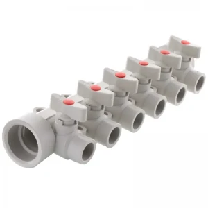 Коллектор 6-way с шаровыми кранами (40x20) PPR Koer K0173.PRO (KP0223)