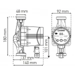 Насос циркуляционный энергосберег. Koer KP.N25/6-180 (с гайками, кабелем и вилкой) (KP0247)