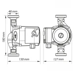 Насос циркуляционный центробеж. Koer KP.GRS-25/4-180 (с гайками, кабелем и вилкой) (KP0248)