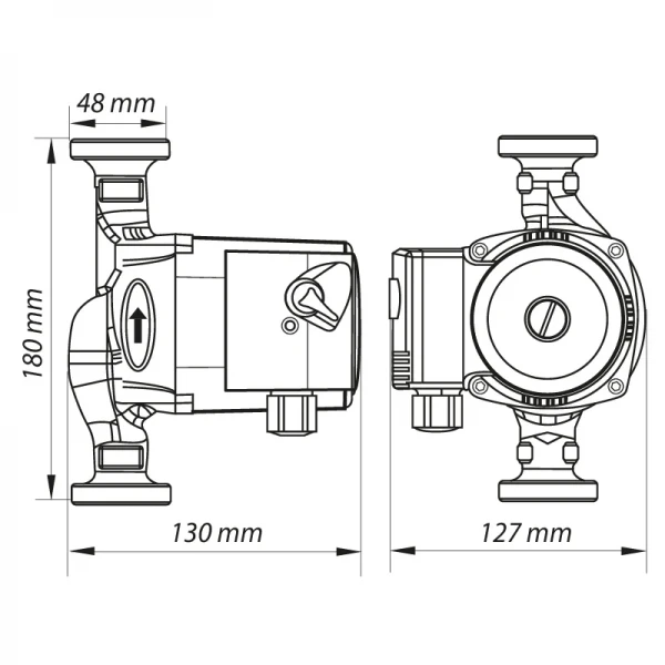 Насос циркуляционный центробеж. Koer KP.GRS-25/4-180 (с гайками, кабелем и вилкой) (KP0248)