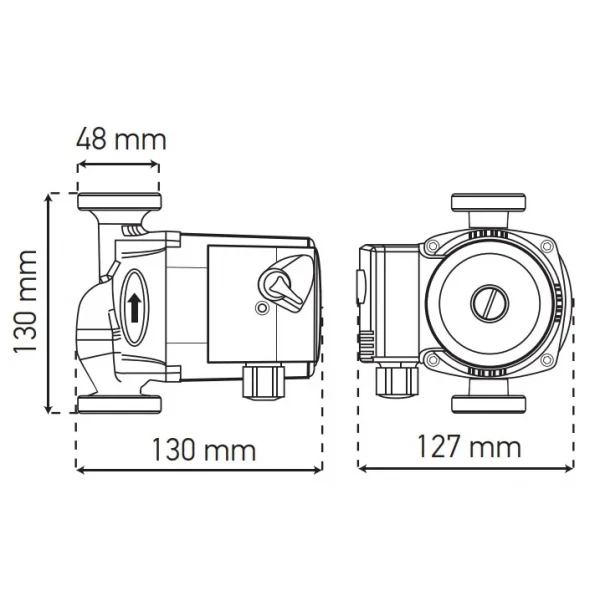 Насос циркуляционный центробеж. Koer KP.GRS-25/4-130 (с кабелем и вилкой) (KP0250)