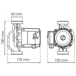 Насос циркуляционный центробеж. Koer KP.GRS-32/8-180 (с гайками, кабелем и вилкой) (KP0252)