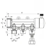 Коллектор распределительный 3-way с фитингом (40x20) PPR Koer K0191.PRO (KP2556)
