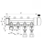 Коллектор распределительный 4-way с фитингом (40x20) PPR Koer K0192.PRO (KP2557)