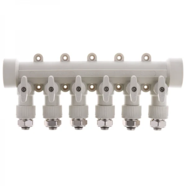 Коллектор распределительный 6-way с фитингом (40x20) PPR Koer K0194.PRO (KP2559)