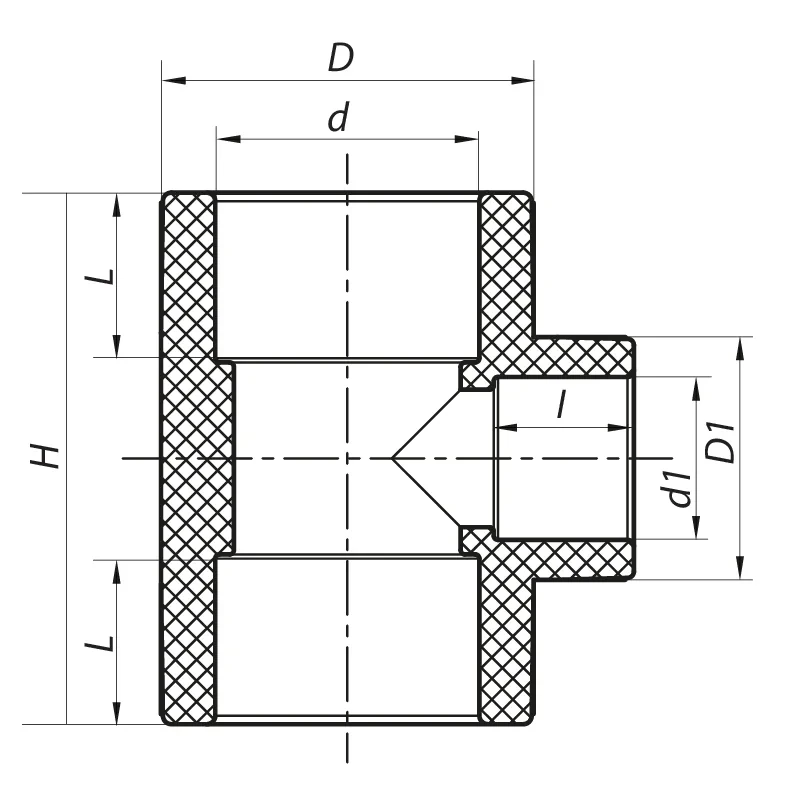 Тройник редукционный 90x63x90 PPR Koer K0225.PRO (KP2590)