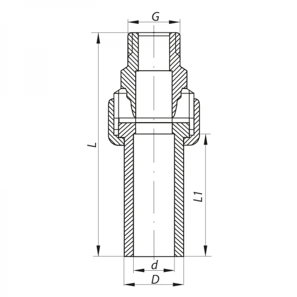 Разборное резьбовое соединение НР 25x3/4M PPR Koer K0238.PRO (KP2603)