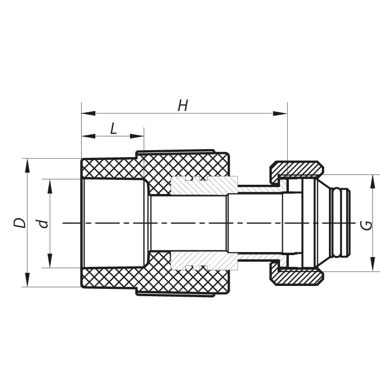 Муфта з євроконусом і накидною гайкою 20x3 /4 PPR Koer K0240.PRO (KP2606)