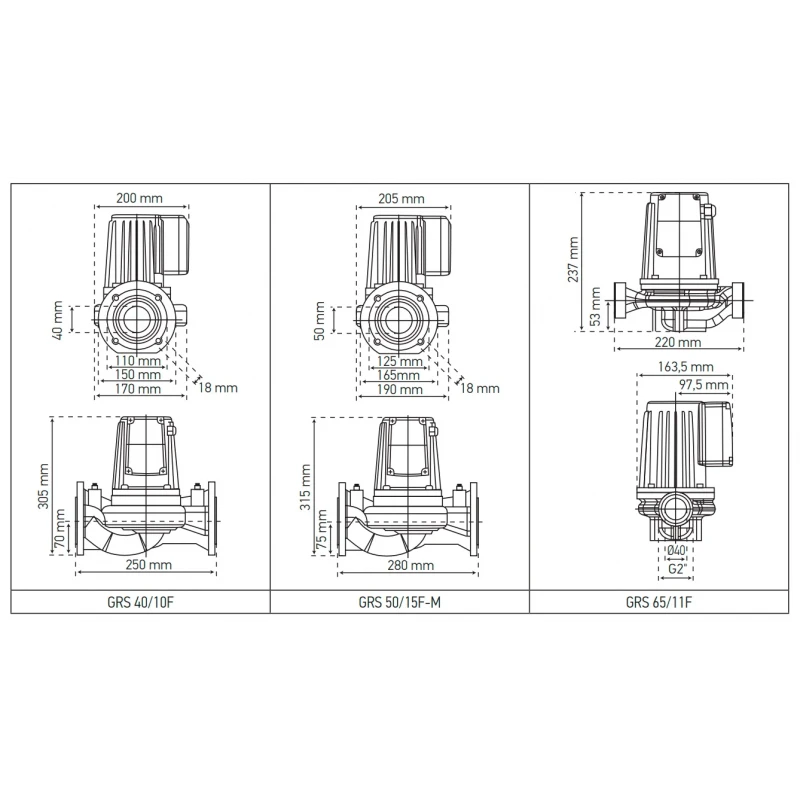 Насос циркуляционный фланцевый Koer GRS 40/10F, Н=10М, Q=18кбМ, P=550 Вт (KP2769)