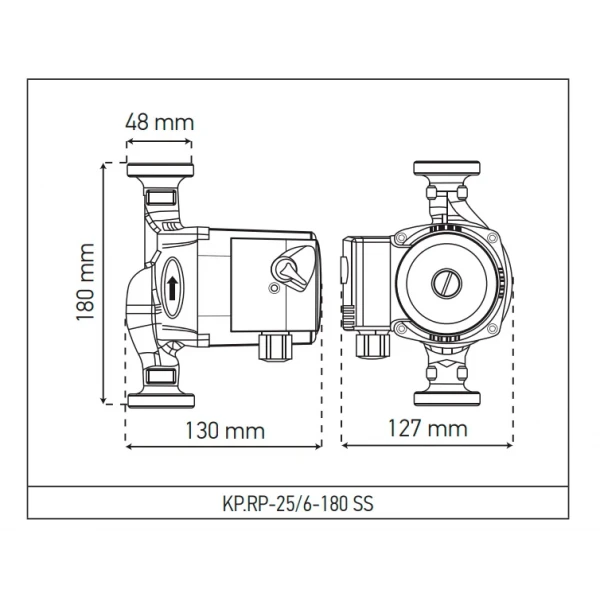 Рециркуляційний насос Koer KP.RP-25/6-180 SS (з гайками) (KP2795)