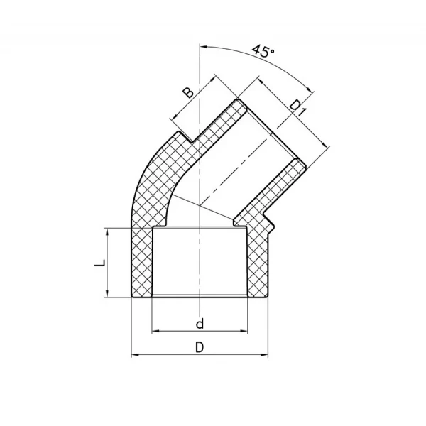 Угол Koer K0263.PRO 20 PPR 45 ВН (KP2907)