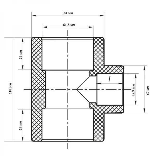 Тройник редукционный 63x50x63 PPR Koer K0055.PRO (KP3439)