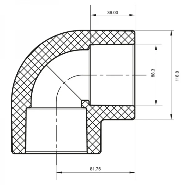 Кут 90 Koer K0205.PRO - 90 PPR (KP3479)
