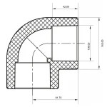 Кут 90 Koer K0206.PRO - 110 PPR (KP3480)