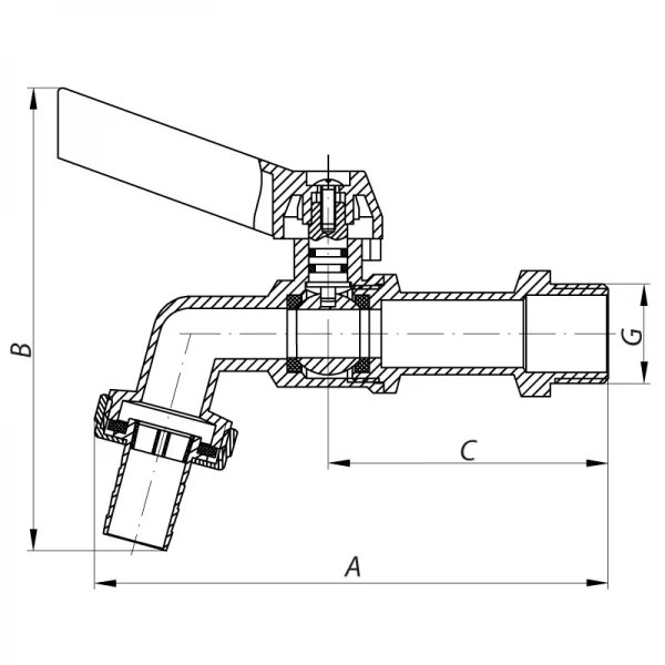 Кран пивной 3/4" (Koer KR.251) (KR0012)