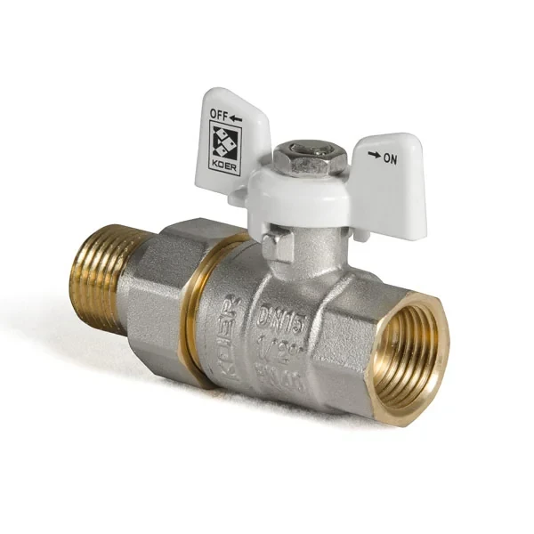 Кран с американкой 1/2" (Koer KR.227.W) белый (KR0015)