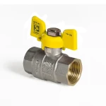 Кран шаровой KOER KR.217.G - 1/2" FF ГГМ YELLOW, ручка "бабочка" желтая (KR0032)