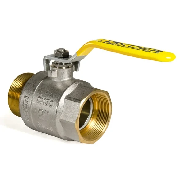 Кран шаровой KOER KR.515.PR.GAS - 2" FM ГШВ YELLOW, ручка "рычаг" желтая (KR0065)