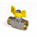 Кран шаровой KOER KR.218.G - 1" FM ГШМ YELLOW, ручка "бабочка" желтая (KR0096)