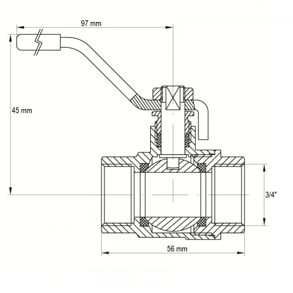 Кран кульовий KOER KR.214.G - 3/4